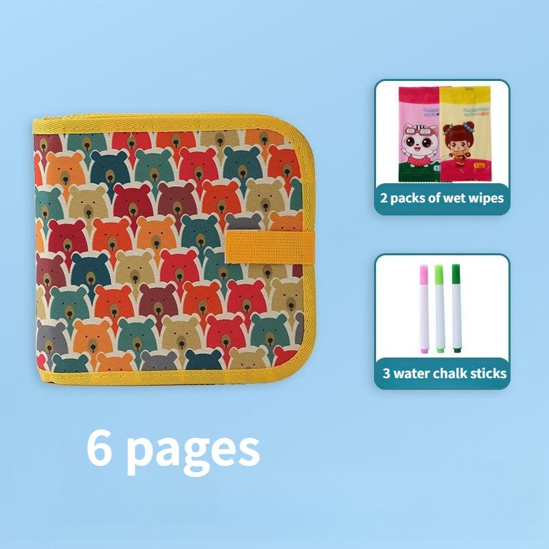Löschbares Kritzelbuch für Kinder, Kleinkindspielzeug, wiederverwendbare Zeichenblöcke mit 12 Aquarellstiften, Vorschulspielzeug, Reise-Schreib-Malset