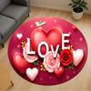 1pc Love Heart Round Chair Mat Area Rug - Non-Slip, Floor Mat for Office, Bedroom, and Indoor Decor C1125379