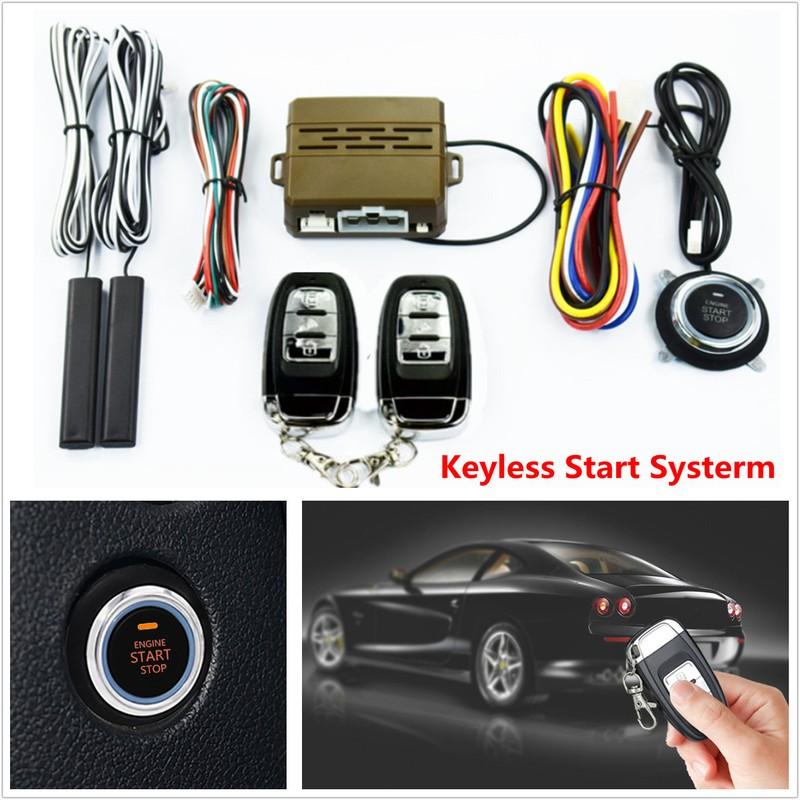 12V Vehicle Alarm System Keyless Entry Push Button Ignition Remote Engine Start