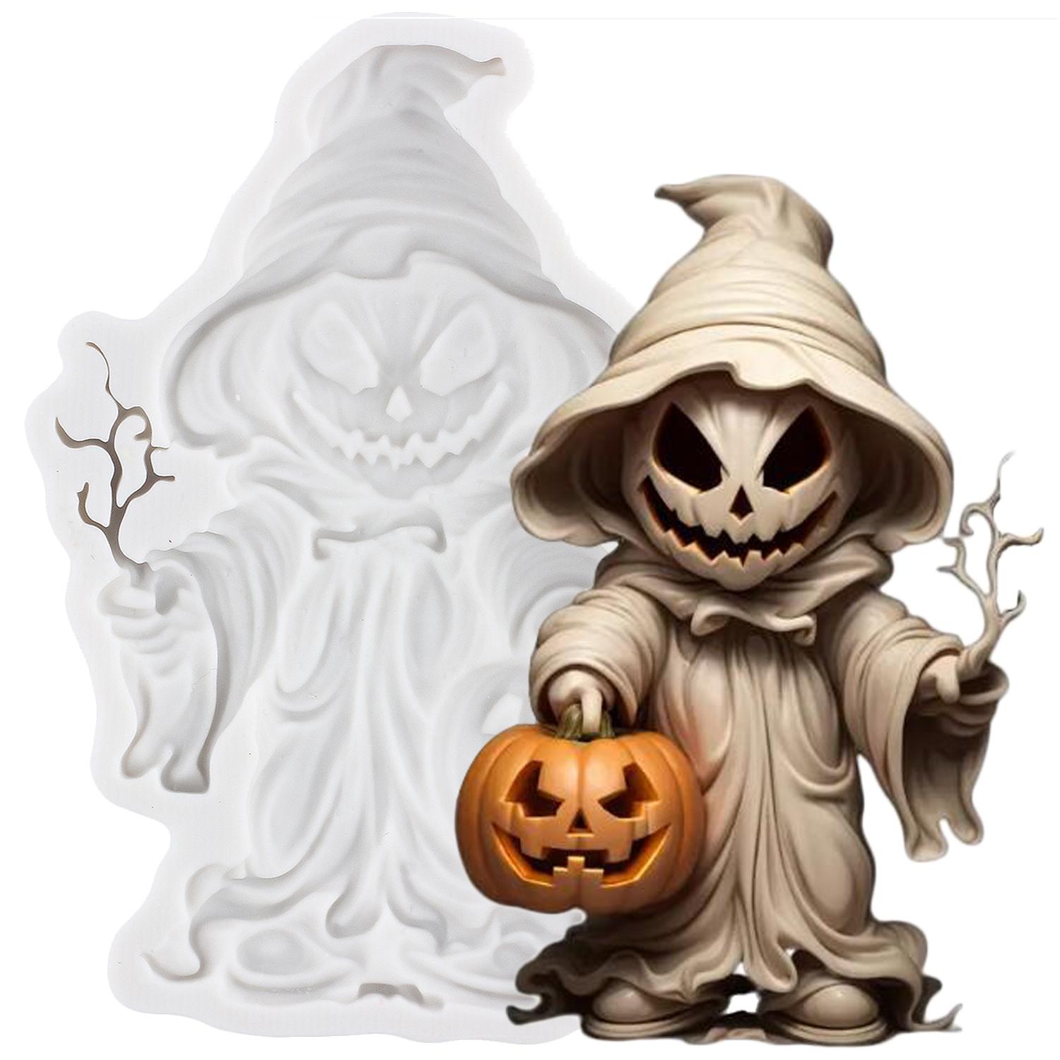 

Хэллоуин Привидение Силиконовая Форма Ведьма Тыква Формы для Фондана Украшение для Торта Топпер для Кекса Конфета Полимерная Глина Паста для Лепки Шоколадная Форма серый