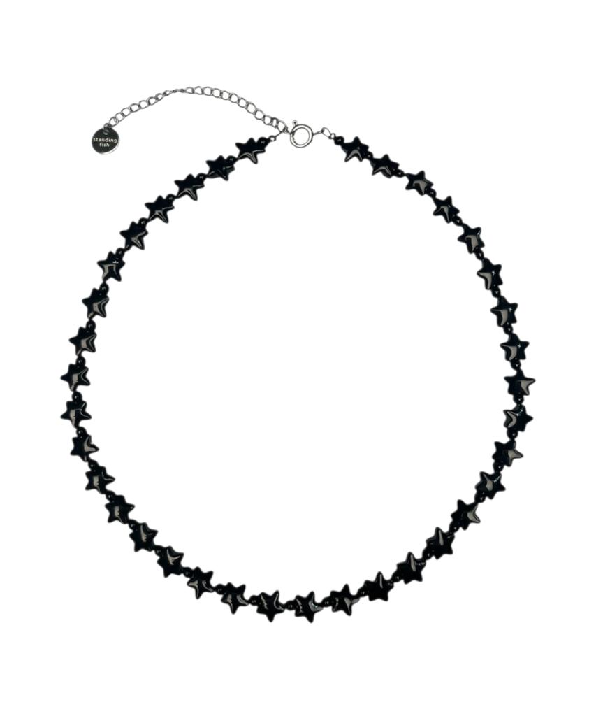 Standingfish Onyx Black Star Necklace