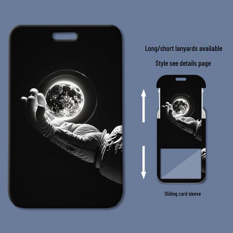 Cartoon Planet Astronaut ID & Card Holder for Students and Professionals |vq_1665|