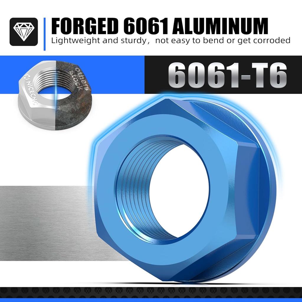NICECNC M20×P1.5 Rear Axle Shaft Lock Nut Compatible with Yamaha YZ125 1999-2022 YZ250 1999-2022 YZ250F 2001-2008 YZ400/426/450F 1999-2008 YZ125X