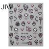 Funny Expression Nail Decals Halloween Art Stickers, 3D Embossed Skeleton Hand Pumpkin Bat Retro Black Stickers Decals, Self-Adhesive Manicure