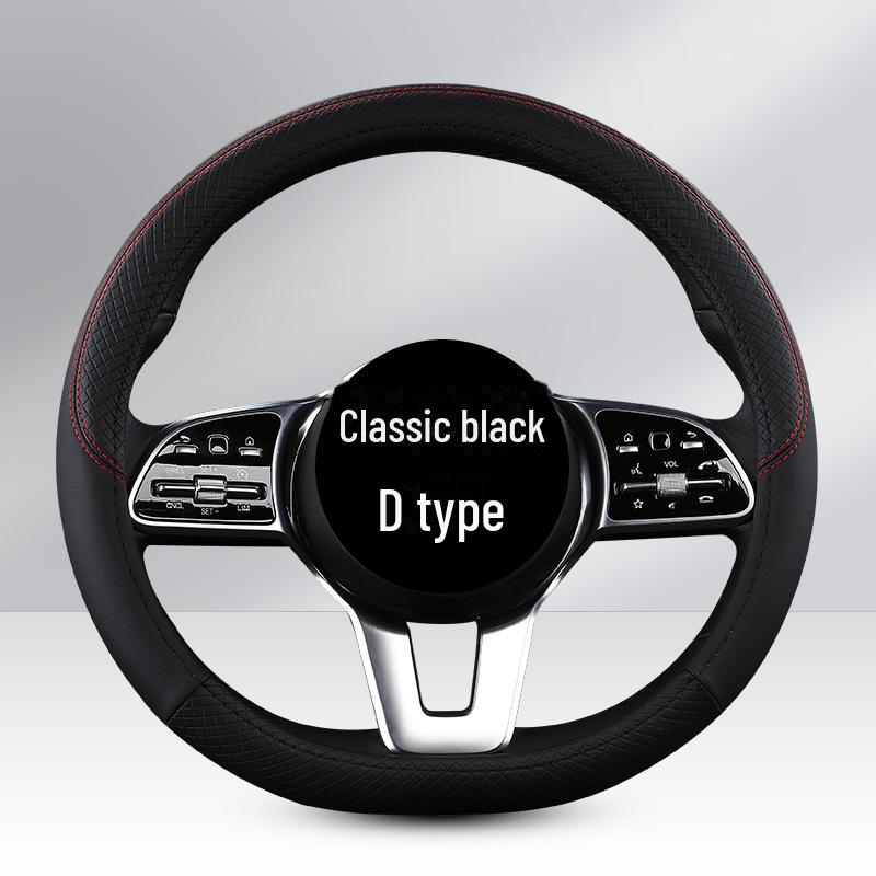 Uniwersalny Czterosezonowy Pokrowiec na Kierownicę Samochodową z PU Skóry: Odporny na zużycie, dopasowany kolorystycznie, modny pokrowiec na kierownicę do małych samochodów.