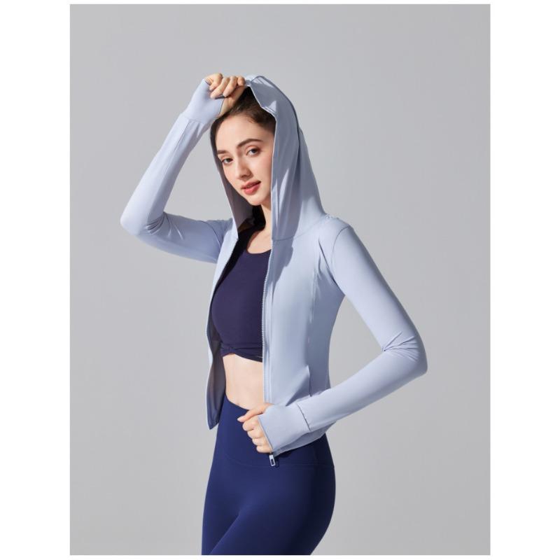 Dámský Slim Fit sportovní top s kapucí proti slunci