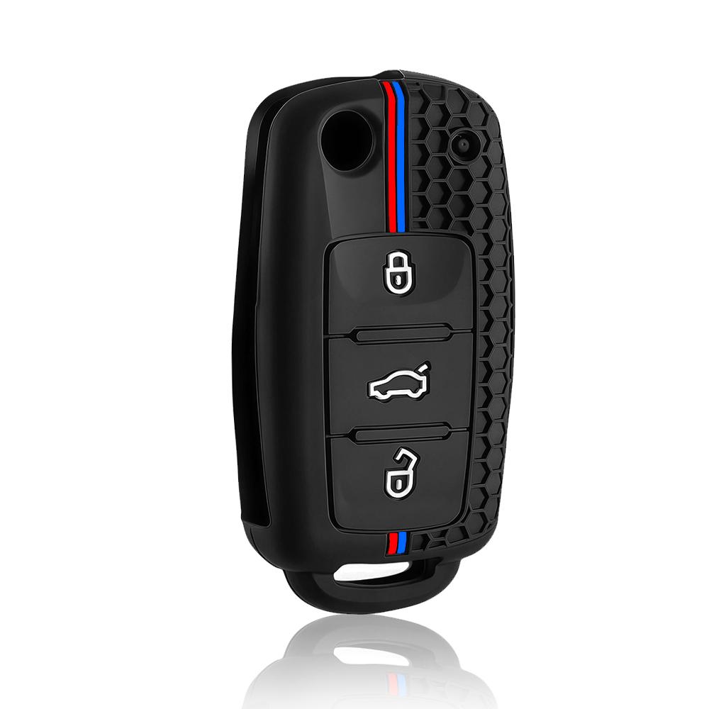 Silicone Car Key Case Key Cover For VW T5 Polo Passat Volkswagen Golf 4 5 6 Caravelle Skoda Fabia Octavia Ligier JS Seat Toledo