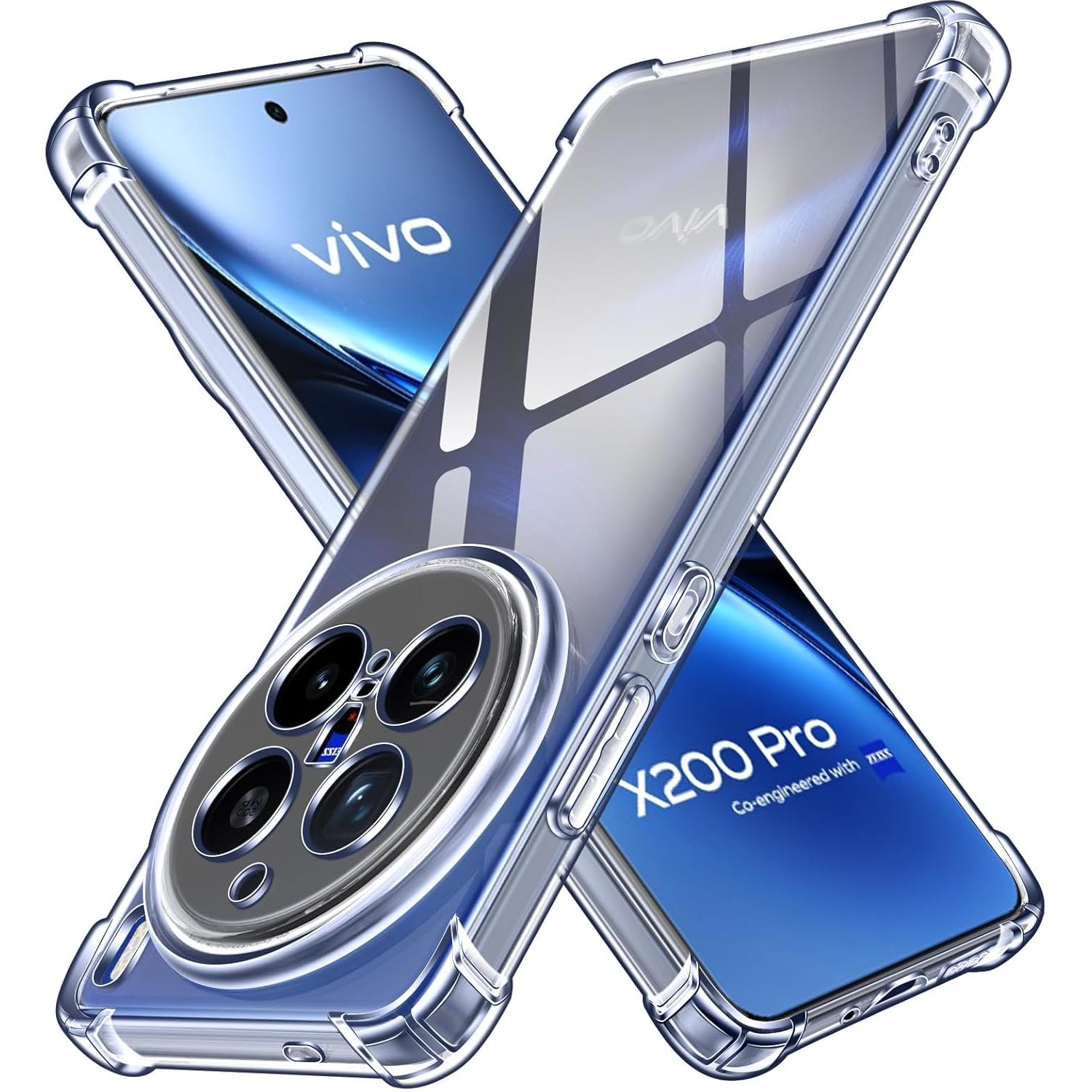 

TPU Transparent Case for Vivo X200 Pro 5G Protective Cover Four Corners Shockproof Bumper Coque Fundas Vivo X200 Pro прозрачный