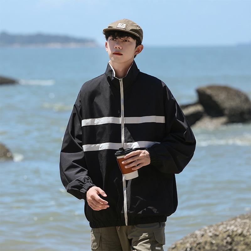 

Осенняя двухсторонняя куртка, мужская и женская, воротник-лацкан, водонепроницаемая куртка с обеих сторон 4XL чёрный