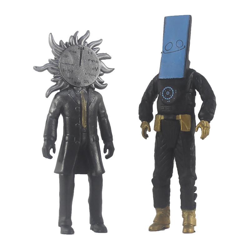 4.5 Inch Pvc Toilet Tv Human Model Figurine Clock Office Desk Decor Set Of 12