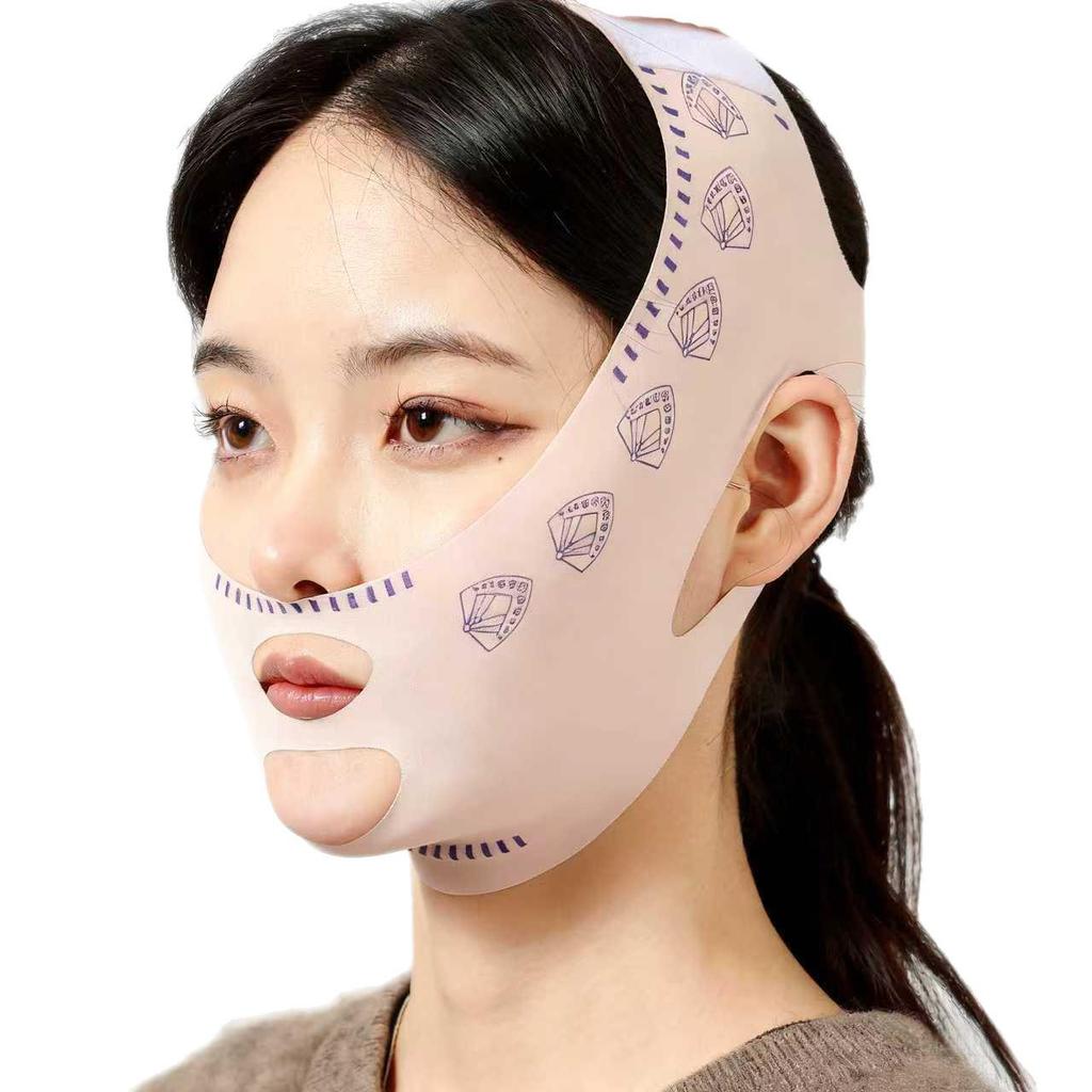 V-Linien Lifting Gesichtsbandage: Atmungsaktive elastische Maske zum Formen, für Nasolabialfalten und zur Unterstützung des Doppelkinns.