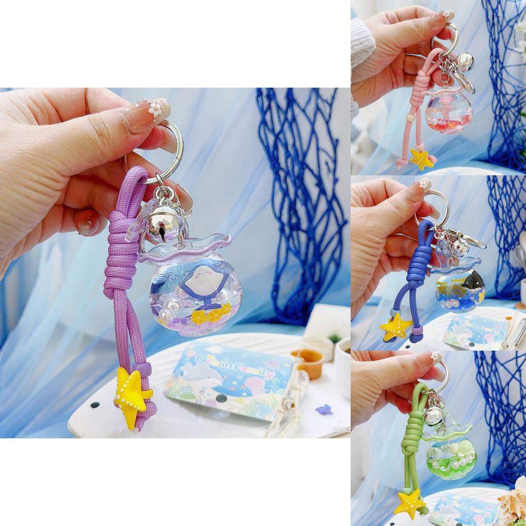Sea Turtle Seahorse Devil Fishes Fish Tank Keychain With 3d Design Pendant For Kids And Collectors