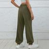 Women's Casual Pants High-waisted Belted Jogging Pants With Pockets