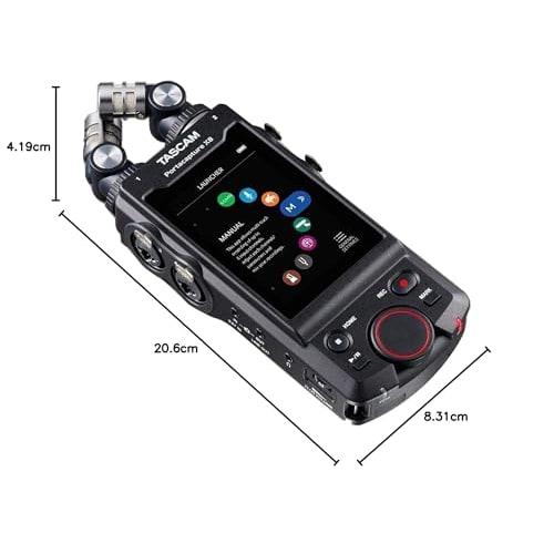 TASCAM Portacapture X8 32-bit Float 192kHz (Hi-Res) 8-Track Portable Recorder with USB Microphone for Podcasts, YouTube, and ASMR