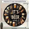 Metal Wall Art Round Beer Clock Sign Pub Bar Decor