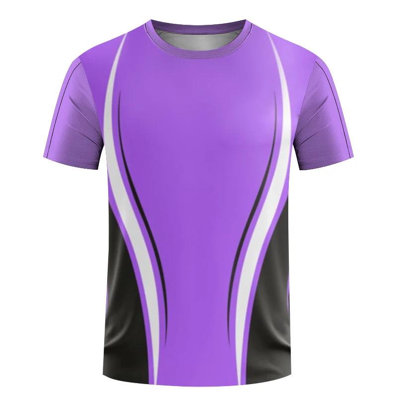 Simple Geometric Pattern 3D Digital Printing Men's Trendy Round Neck Short Sleeved T-shirt