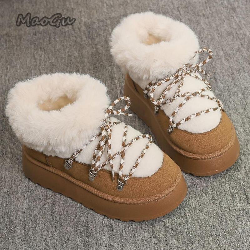 Fashion 2025 Autumn Winter Women Short Boots New Slip On Plush Snow Boots Warm Comfortable Women's Fur Shoes Botas Invierno Mujer Size36