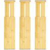 VaeFae Bamboo Drawer Adjustable Drawer Organizer for Extendable Dresser Separator for Office Divider, Clothes, (30.2-43.5cm) Bedroom, Bathroom,