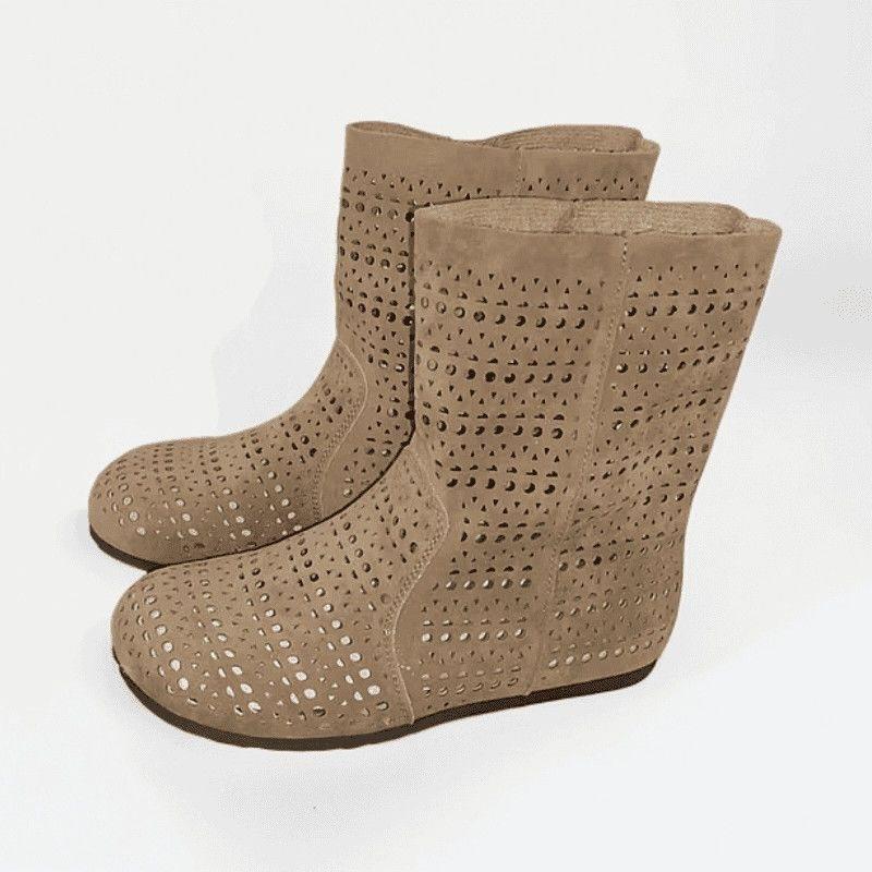 Maillard Retro Hollow Short Boots Short Boots Summer Thin Flat Bottom Breathable Hole Cool Boots Slippers Women