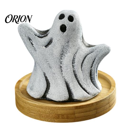 Aromatherapy Ghost Statue Incense Holder, Halloween Cute Ghosts Scents Burner, Resin Unique Burner Waterfall Backflow Decorative Home Desktop A
