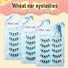 Yue Jiao Niang Light European Wheat Ear Natural False Eyelashes - Thick Black, Thin Stem, Devil Style