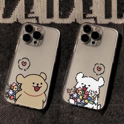 Couple Puppy Suitable for Apple 15/14promax Mobile Phone Case 12 Cartoon 11pro Transparent Xr/xs Cute 78p