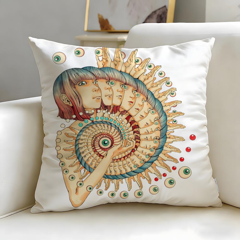 Classic Manga Artist Shintaro Kago Cushion Cover Soft & Easy-Wash Pillow Case – Versatile for Couch, Bed, Travel and Office
