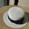 Retro French Polka Dot Top Hat Women's Spring and Summer Sunshade Sunscreen Hat Travel Vacation Straw Hat