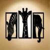 Metal Wall Art Set Elephant Giraffe Zebra 11.81 Inch Modern Animal Decor Indoor Outdoor Wedding Christmas Halloween Gift Room Home Decor
