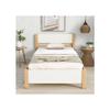 Lit Simple - MUVOE - 90x200 Cm - Cadre En Pin - Tête Et Pied En MDF - 15 Sommiers À Lattes