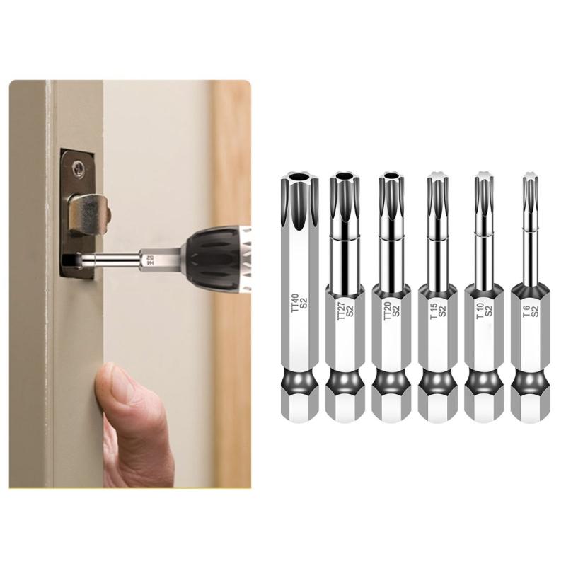 10Pieces Torx Head Screwdriver Bit Set Hex Shank Security Tamper Proof Screwdriver Drill Magnetic Screwdriver Bit Tool