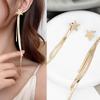 Long Crystal Tassel Gold Silver Dangle Earrings for Women Wedding Drop Earring Jewelry Gifts
