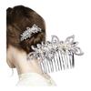 Herbeluemily Hair Comb Hairpin Hair Accessory Pearl Hair Ornament Formal Party Hair Silver E HM-0148-R06-E Elegant Glamorous Easy Updo Wedding Bridal