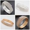 Silver Color Coiled Sparkling Bracelet Full Shiny Rhinestone Bangles  Jewelry Accessories