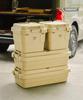GORDON MILLER 40L Car Trunk Cargo Stacking Storage Box Organizer, Coyote Beige, with Lid, Large Capacity, Suitable for Outdoor Use, 1680033