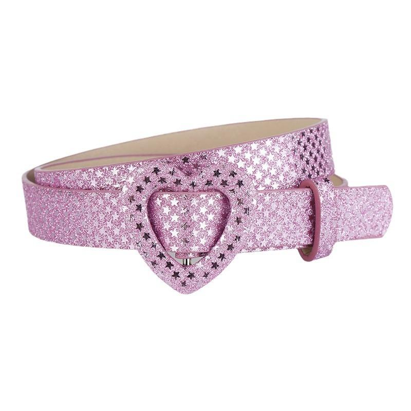 Love Buckle PU Needle Buckle Thin Waist Belt Casual Decoration Paired with High-end Unisex Children's Belt