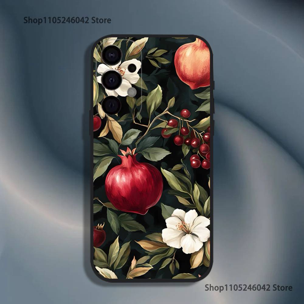 

Cute pomegranate Black Cover Phone Case For Samsung S26,S25,S24,S21,S22,S23,S30,Ultra,S20,Plus,Fe,Lite,5G Samsung S235G
