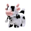 Electric Plush Dairy Cattle Toy Kids Walking Interactive Mooing Nodding Robot Scarf Cow Plushie Toy Toddlers Educational Simulation Animal Toy