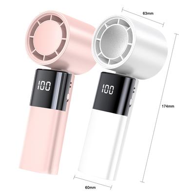 Ruční ventilátor Vysokorychlostní přenosný turboventilátor USB dobíjecí elektrický ventilátor s digitálním displejem