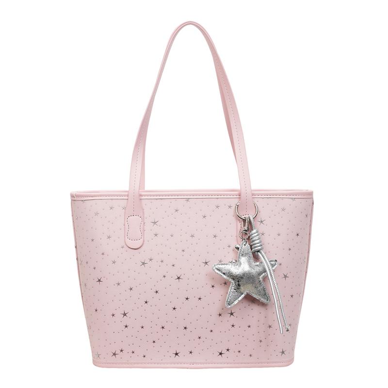 Fashion Cute Sparkle Star Print Tote Bags for Women with Star Charm Trendy Crossbody Purse Work Shopping Casual Shoulder Handbag