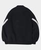 Black Moment Contrast Cut Detail Two-Way Stadium Bomber Padded Jacket [Charcoal]