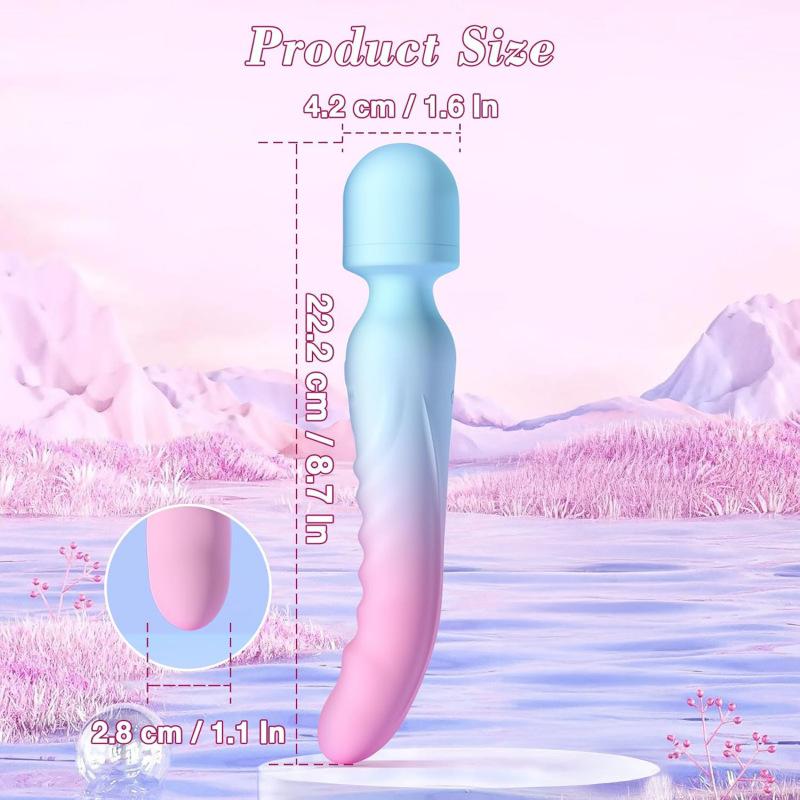 AV Dual-Head Heated Silicone Vibrator with Charger - Female Adult Erotic Massager