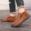 Men's Outdoor Casual Shoes Slip-on Flats Leather Shoes High-top Shoes Large Sizes Ankle Boots Formal Shoes 38-50