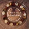 Festive Gifts Tiger Eye Red Agate And Striped Agate Beaded Bracelet Warm Fashion Jewelry For Men And Women Daily Wear Simple Versatile Accessory