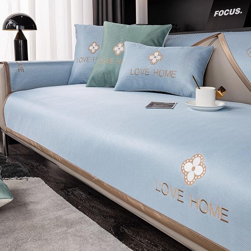 Sofa Cushion Summer Light Luxury and Simplicity High-Grade Non-Slip Summer Mat Gray Sofa Cover Cool Cushion