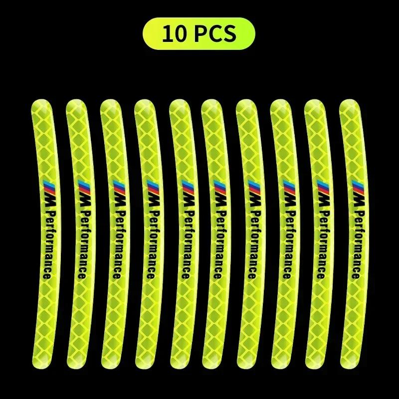 Car Bike Motorcycle Wheel Hub Reflective Stickers For BMW 13 5 Series F20 F21 F22 E87 E88 E90 E60 G30 E84 F10 F30 M X1 X3 X4 GT