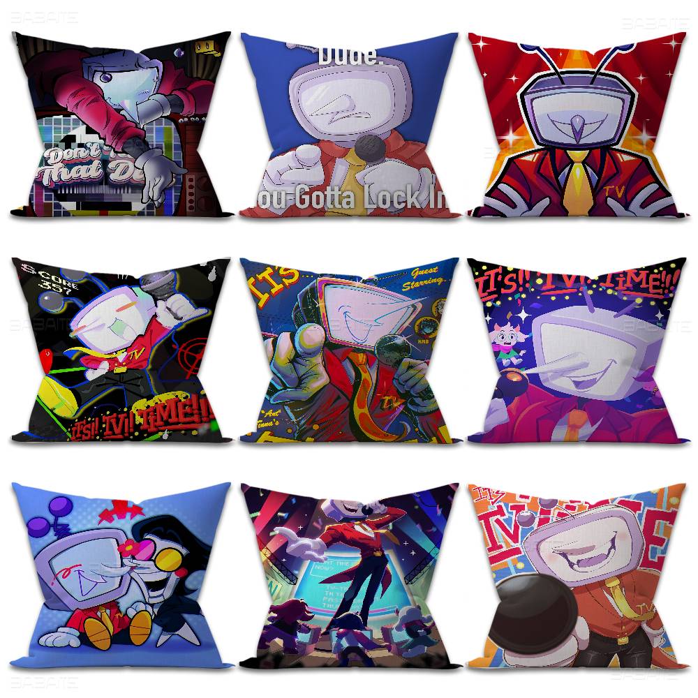 Cartoon Game Deltarune Tenna Meme Cushion Cover Polyester Sofa Cushions Decorative Throw Pillows Home Decoration Pillowcover