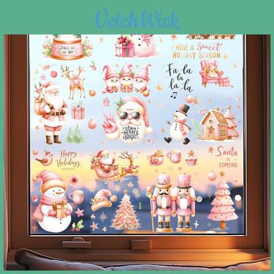 Christmas Wall Decals Set Pvc Christmas Tree Wall Sticker For Holiday Home Decor