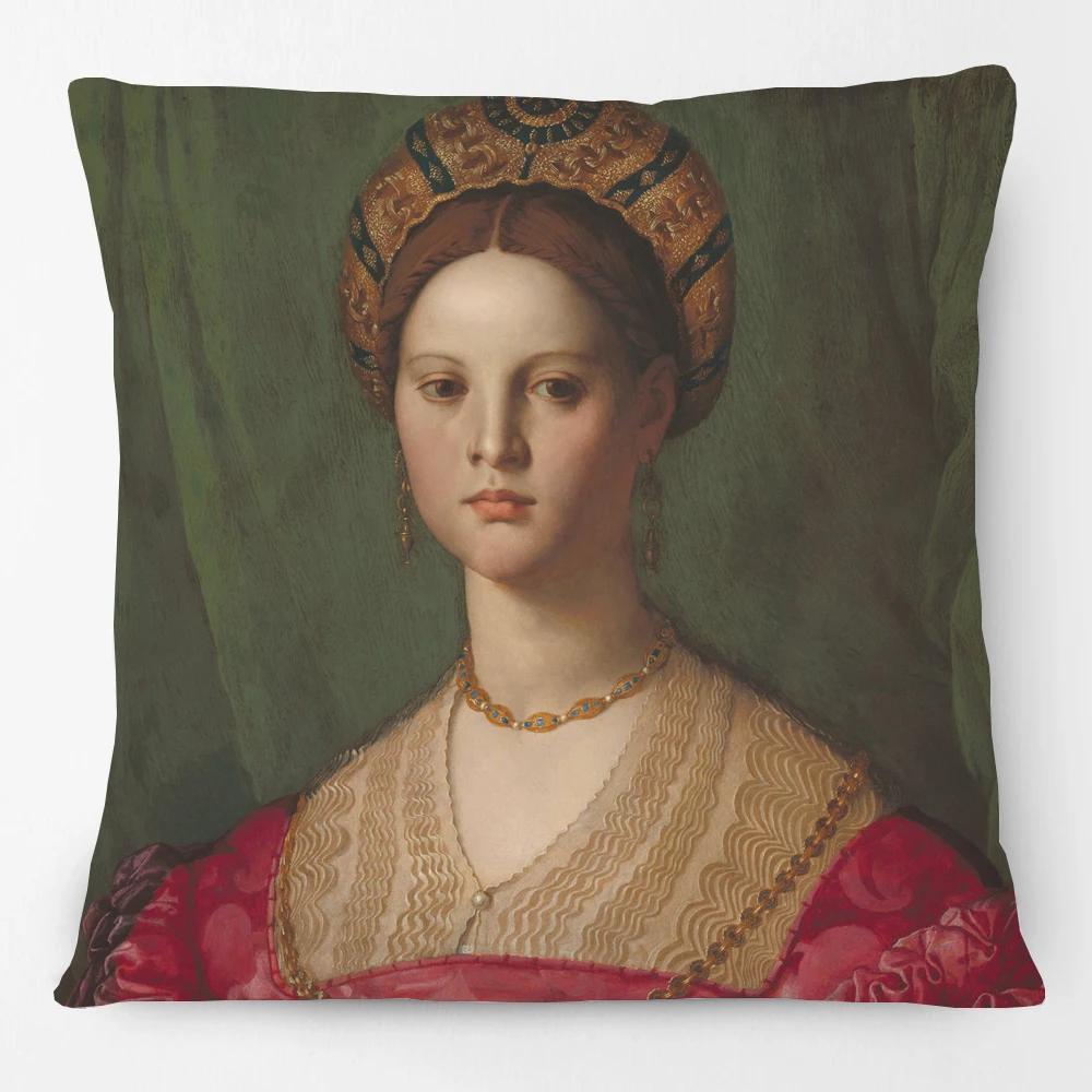 

Чехол для подушки с принтом «Молодая женщина и ее маленький мальчик» в стиле европейских ретро-винтажных картин, наволочка для дивана в спальне 30x30cm