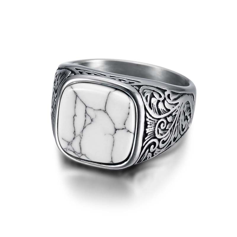 Jiayiqi Men's Ring Punk Rock Smooth 316L Stainless Steel Signet Ring For Men Hip Hop Party Jewelry Wholesale Male Wedding Anel